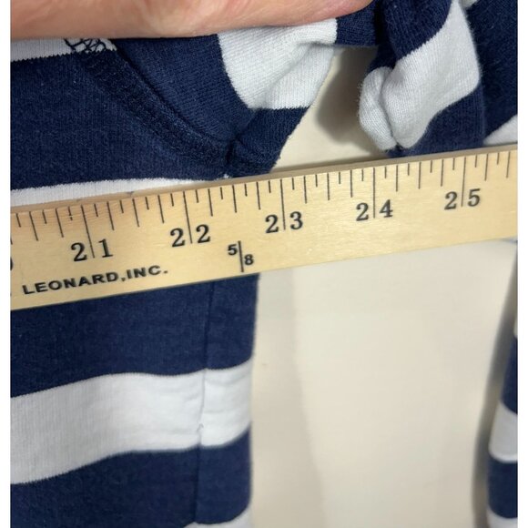 VTG LANDS' END Henley Top Unisex L 42-44 Striped Blue/White Nautical Classic - Picture 8 of 8
